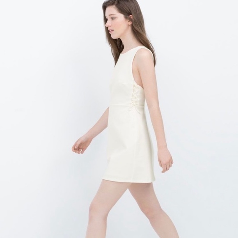 Zara Women's Mini Dress‎ - Cream - S NWOT